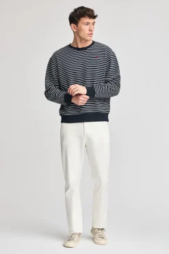 Polo Club Sweat-Shirts*Sweat-shirt rayé Captain avec monogramme brodé Bleu Marine