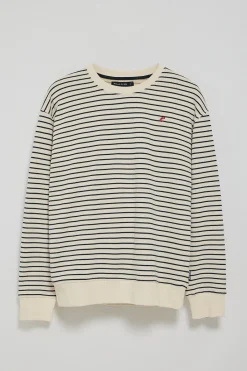 Polo Club Sweat-Shirts*Sweat-shirt rayé couleur Captain avec monogramme brodé Beige