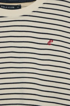 Polo Club Sweat-Shirts*Sweat-shirt rayé couleur Captain avec monogramme brodé Beige