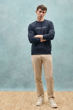 Polo Club Sweat-Shirts*Sweat-shirt regular à col rond et imprimé caoutchouté Bleu Marine