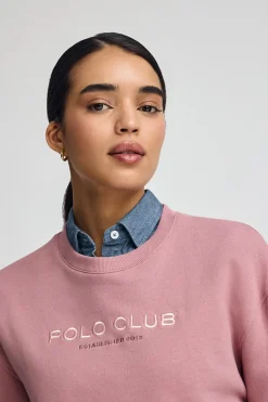 Polo Club Sweat-Shirts*Sweat-shirt rose pastel à coupe boxy Established 2012 Rose poudré