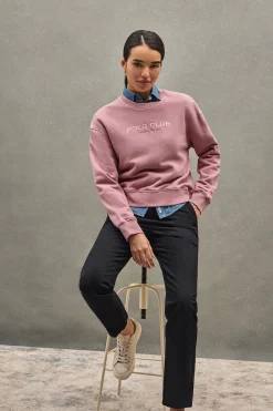 Polo Club Sweat-Shirts*Sweat-shirt rose pastel à coupe boxy Established 2012 Rose poudré