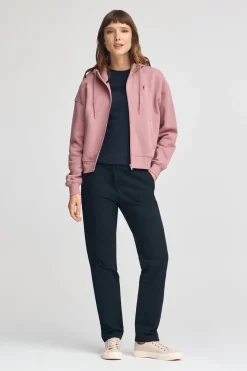 Polo Club Sweat-Shirts*Sweat-shirt rose pastel à capuche, fermeture éclair et logo Rigby Go Rose poudré