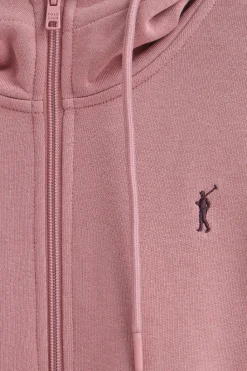 Polo Club Sweat-Shirts*Sweat-shirt rose pastel à capuche, fermeture éclair et logo Rigby Go Rose poudré