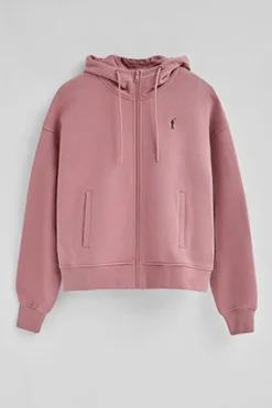 Polo Club Sweat-Shirts*Sweat-shirt rose pastel à capuche, fermeture éclair et logo Rigby Go Rose poudré