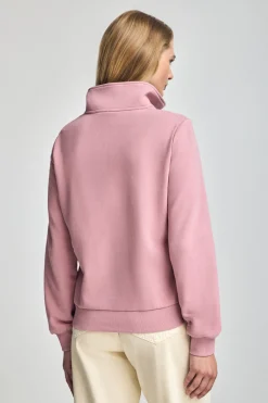 Polo Club Sweat-Shirts*Sweat-shirt rose pastel à fermeture éclair partielle et broderie Rigby Go Rose poudré