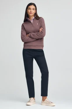 Polo Club Sweat-Shirts*Sweat-shirt à fermeture éclair partielle et logo Rigby Go Rose taupe