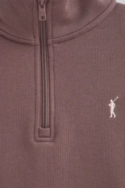 Polo Club Sweat-Shirts*Sweat-shirt à fermeture éclair partielle et logo Rigby Go Rose taupe