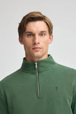 Polo Club Sweat-Shirts*Sweat-shirt à fermeture éclair partielle et effet délavé et logo Rigby Go Vert Bouteille