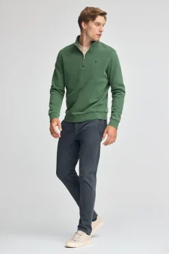 Polo Club Sweat-Shirts*Sweat-shirt à fermeture éclair partielle et effet délavé et logo Rigby Go Vert Bouteille