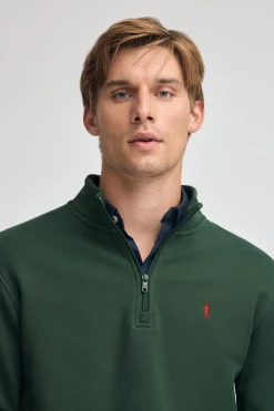 Polo Club Sweat-Shirts*Sweat-shirt à fermeture éclair partielle et logo Rigby Go Vert Bouteille