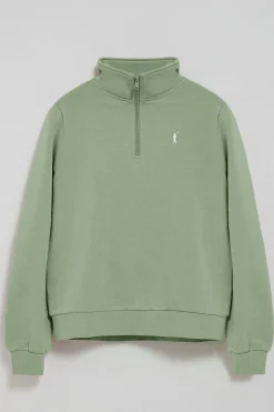Polo Club Sweat-Shirts*Sweat-shirt à fermeture éclair partielle et broderie Rigby Go Vert jade