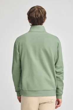 Polo Club Sweat-Shirts*Sweat-shirt détente à fermeture partielle et détail Vert jade