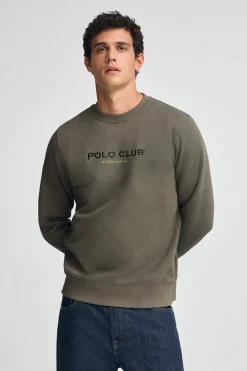 Polo Club Sweat-Shirts*Sweat-shirt vert kaki à coupe décontractée Established 2012 Vert militaire