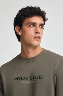 Polo Club Sweat-Shirts*Sweat-shirt vert kaki à coupe décontractée Established 2012 Vert militaire