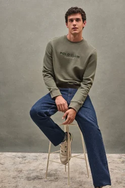 Polo Club Sweat-Shirts*Sweat-shirt vert kaki à coupe décontractée Established 2012 Vert militaire
