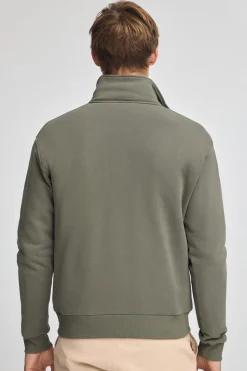 Polo Club Sweat-Shirts*Sweat-shirt vert kaki à fermeture éclair partielle et logo Vert militaire
