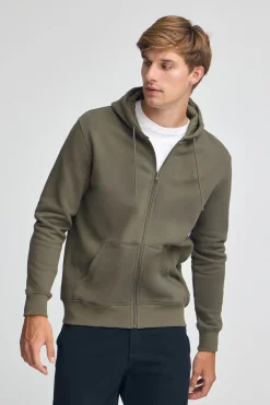 Polo Club Sweat-Shirts*Sweat-shirt vert kaki avec capuche et fermeture éclair et logo Rigby Go Vert militaire