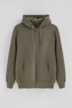 Polo Club Sweat-Shirts*Sweat-shirt vert kaki avec capuche et fermeture éclair et logo Rigby Go Vert militaire