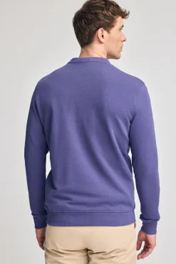 Polo Club Sweat-Shirts*Sweat-shirt violet bleuté à col regular à col rond et imprimé caoutchouté Bleu Violet