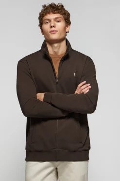 Polo Club Sweat-Shirts*Sweat-shirt zippé à col montant à logo Rigby Go Marron foncé