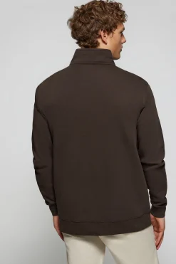 Polo Club Sweat-Shirts*Sweat-shirt zippé à col montant à logo Rigby Go Marron foncé