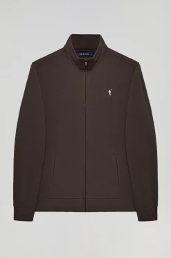 Polo Club Sweat-Shirts*Sweat-shirt zippé à col montant à logo Rigby Go Marron foncé