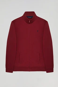 Polo Club Sweat-Shirts*Sweat-shirt zippé à col montant à logo Rigby Go Grenat