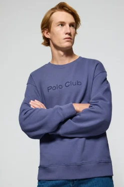 Polo Club Sweat-Shirts*Sweat-shirt bleu à col ras du cou et logo Bleu océan