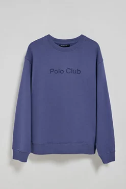 Polo Club Sweat-Shirts*Sweat-shirt bleu à col ras du cou et logo Bleu océan