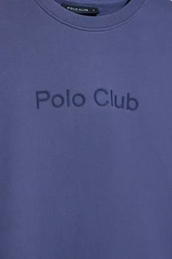 Polo Club Sweat-Shirts*Sweat-shirt bleu à col ras du cou et logo Bleu océan