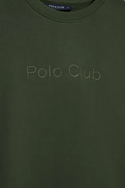Polo Club Sweat-Shirts*Sweat-shirt  à col ras du cou et logo Vert Foncé