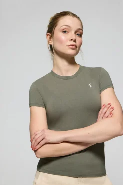 Polo Club T-Shirts*T-shirt à manches courtes avec logo brodé Rigby Go Vert militaire