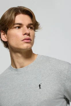 Polo Club T-Shirts*T-shirt à manches longues gris chiné avec logo brodé Rigby Go Gris Vigore