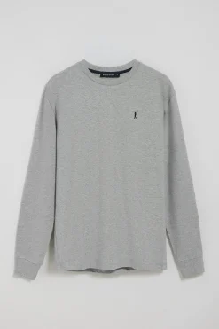 Polo Club T-Shirts*T-shirt à manches longues gris chiné avec logo brodé Rigby Go Gris Vigore
