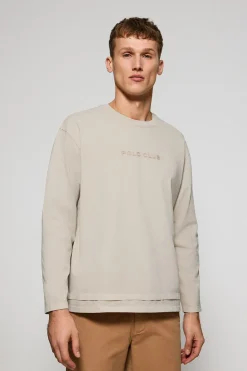 Polo Club T-Shirts*T-shirt à manches longues Hermes avec logo caoutchouté Beige