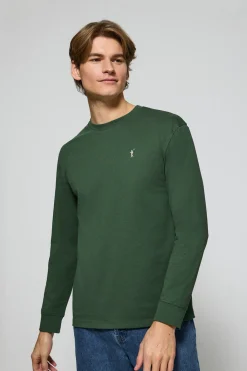 Polo Club T-Shirts*T-shirt à manches longues vert avec logo brodé Rigby Go Vert chaud