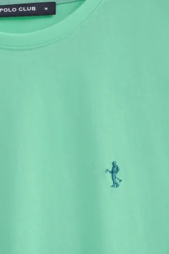 Polo Club T-Shirts*T-shirt basique à col ras du cou et broderie Rigby Best Aigue-Marine