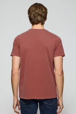 Polo Club T-Shirts*T-shirt Apolo teint sur le fil avec logo en velours Rouge
