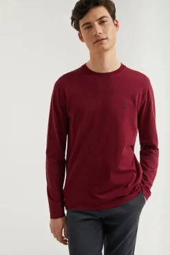 Polo Club T-Shirts*T-shirt basique à manches longues avec logo Rigby Go Grenat