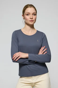 Polo Club T-Shirts*T-shirt basique à manches longues logo Rigby Go bleu Denim