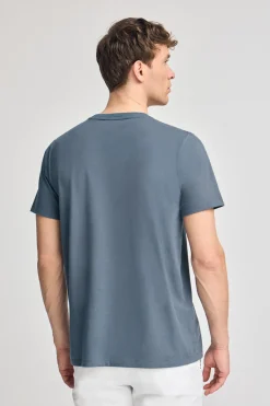 Polo Club T-Shirts*T-shirt basique bleu à col rond avec détail brodé Denim