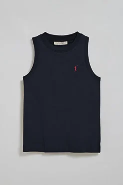 Polo Club T-Shirts*T-shirt basique sans manches à col ras du cou avec un logo brodé Rigby Go Bleu Marine