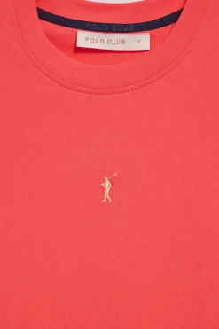 Polo Club T-Shirts*T-shirt basique couleur corail sans manches à col ras du cou avec un logo brodé Rigby Go Coral