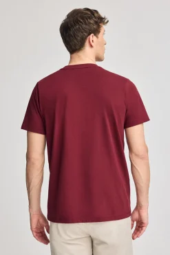 Polo Club T-Shirts*T-shirt basique couleur à col rond avec détail brodé Grenat