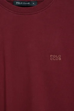 Polo Club T-Shirts*T-shirt basique couleur à col rond avec détail brodé Grenat