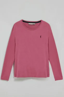 Polo Club T-Shirts*T-shirt basique couleur lie-de-vin à manches longues avec logo Rigby Go Rosa Vino