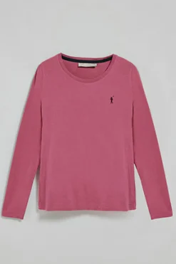 Polo Club T-Shirts*T-shirt basique couleur lie-de-vin à manches longues avec logo Rigby Go Rosa Vino