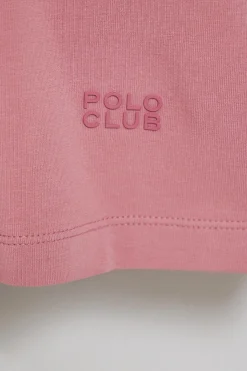 Polo Club T-Shirts*T-shirt basique rose pastel à col en V avec logo caoutchouté Rose poudré
