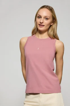 Polo Club T-Shirts*T-shirt basique rose pastel sans manches à col ras du cou avec un logo brodé Rigby Go Rose poudré